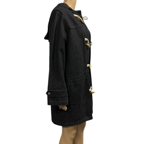 Denim Co Denim Removable Fleece Blanket Lined Toggle Button Pocket Coat Womens S - Picture 4 of 14